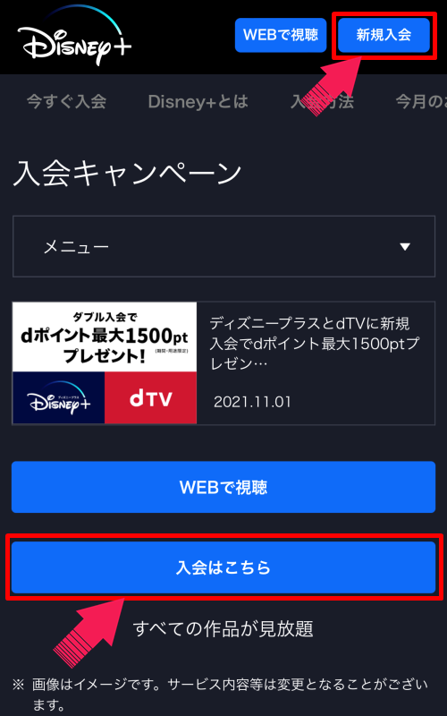 Disney＋の登録方法1